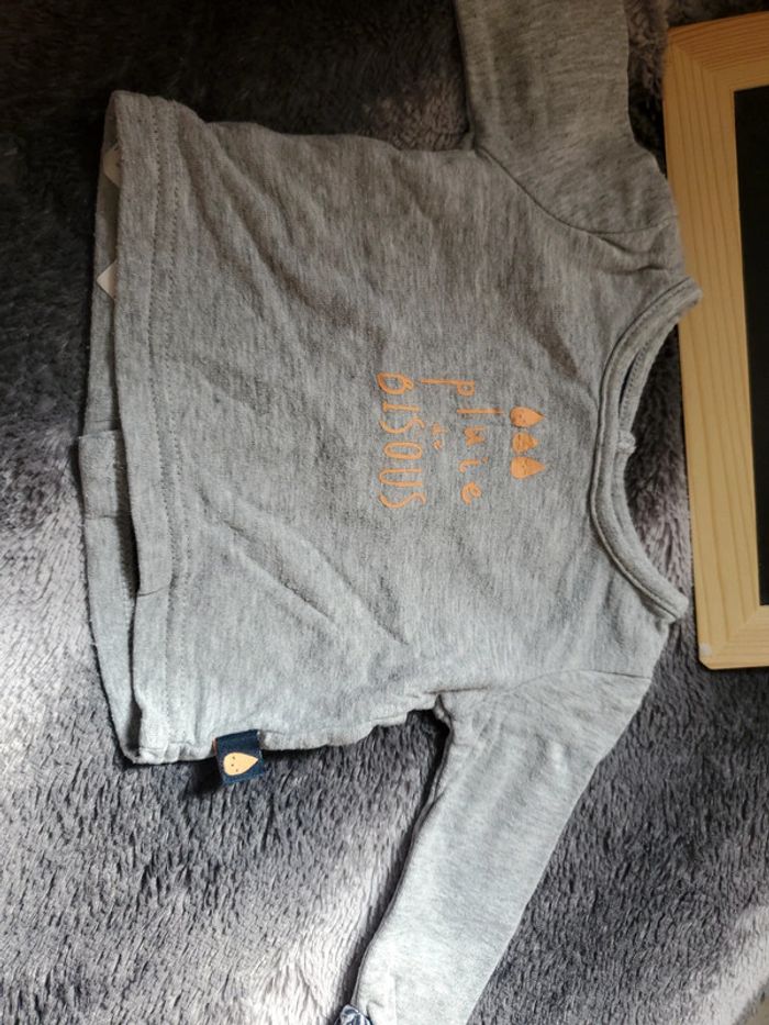 Tee shirt manches longues bebe 1 mois - photo numéro 2