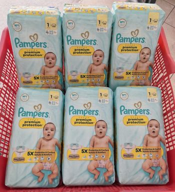 5 paquets pampers taille 1 neuf 
