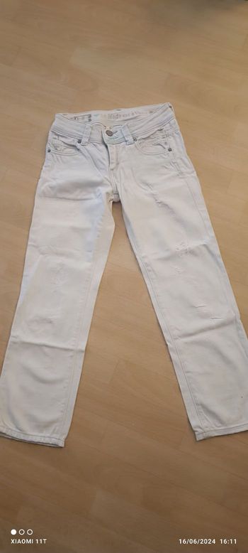 Corsaire pantacourt femme taille 36 blanc