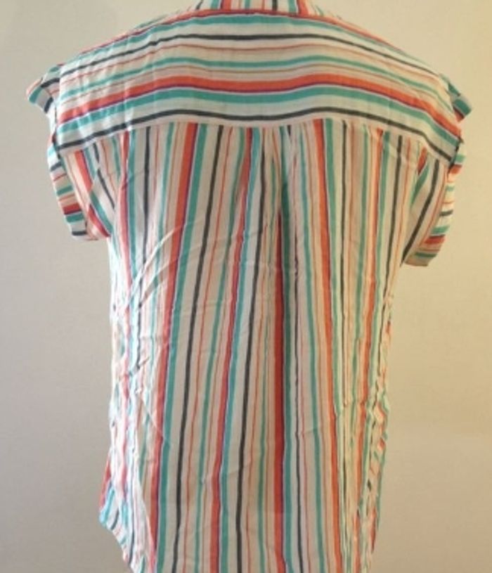 Blouse rayée ample manches courtes taille L look féminin - photo numéro 2