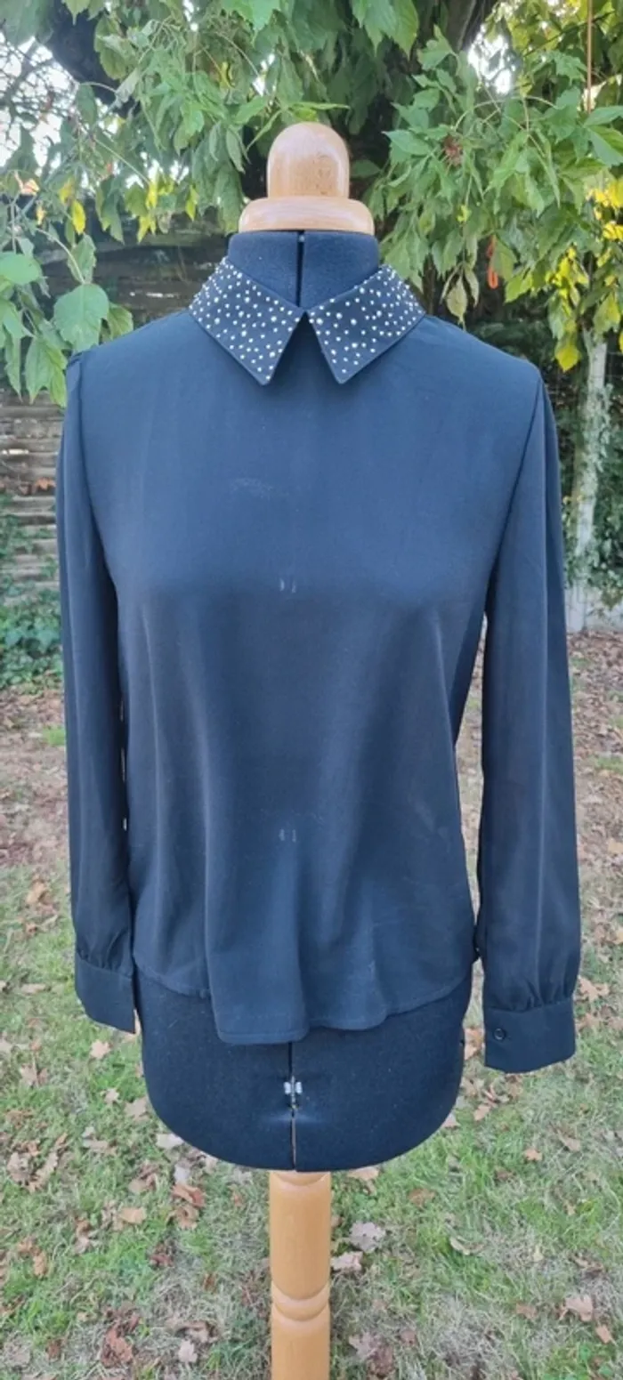 Blouse noire Molly Bracken XS dos boutonné - photo numéro 9