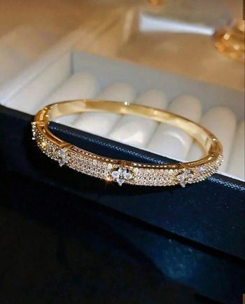 Bracelet de luxe italien trèfles plaqué or