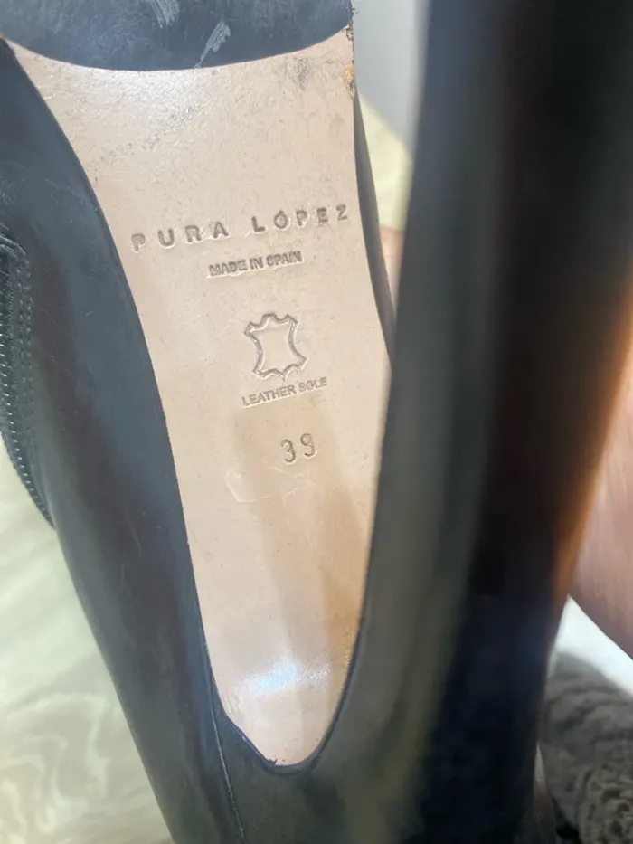 Bottines basses noir en cuir Pura Lopez taille 39 - n3p - photo numéro 6