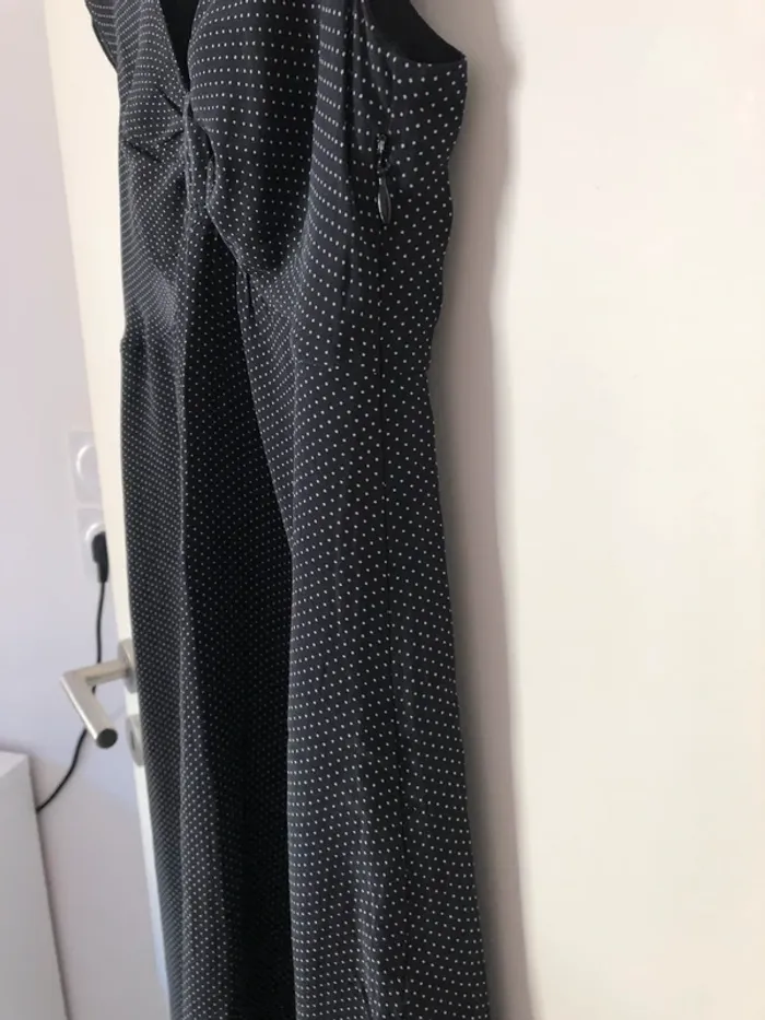 Robe en soie noire à pois Carroll taille 38 - photo numéro 3