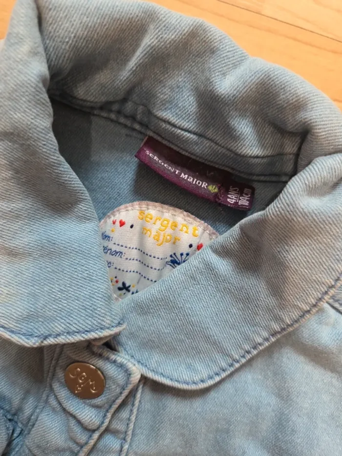 Veste en jean sergent major taille 4ans - photo numéro 2