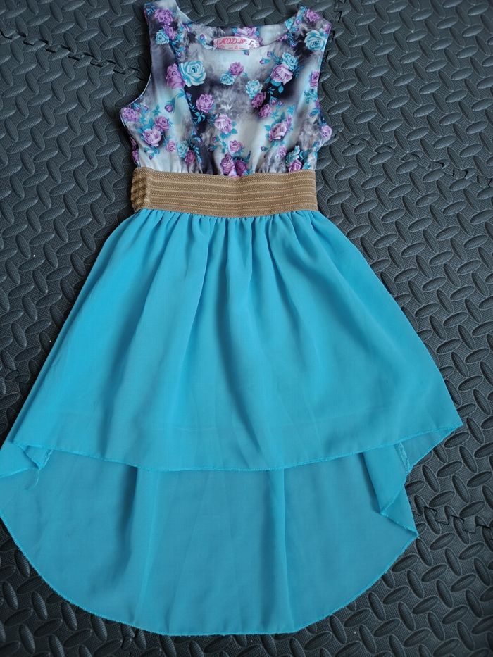 Robe bleu fleurs