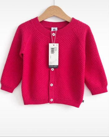 Cardigan Petit Bateau 36 mois (95 cm) – rose fuchsia – NEUF