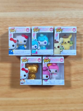 Lot de 5 Bitty Pop! Hello Kitty and Friends - Inclus Hello Kitty Gold
