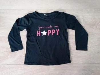 Tee-shirt fille noir et rose TAO 4 ans