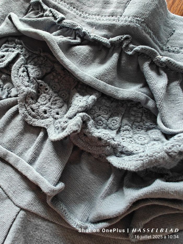 Legging froufrous bleu gris - photo numéro 2