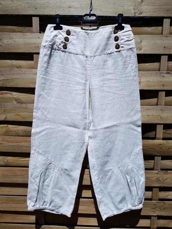 Pantacourt blanc en 38