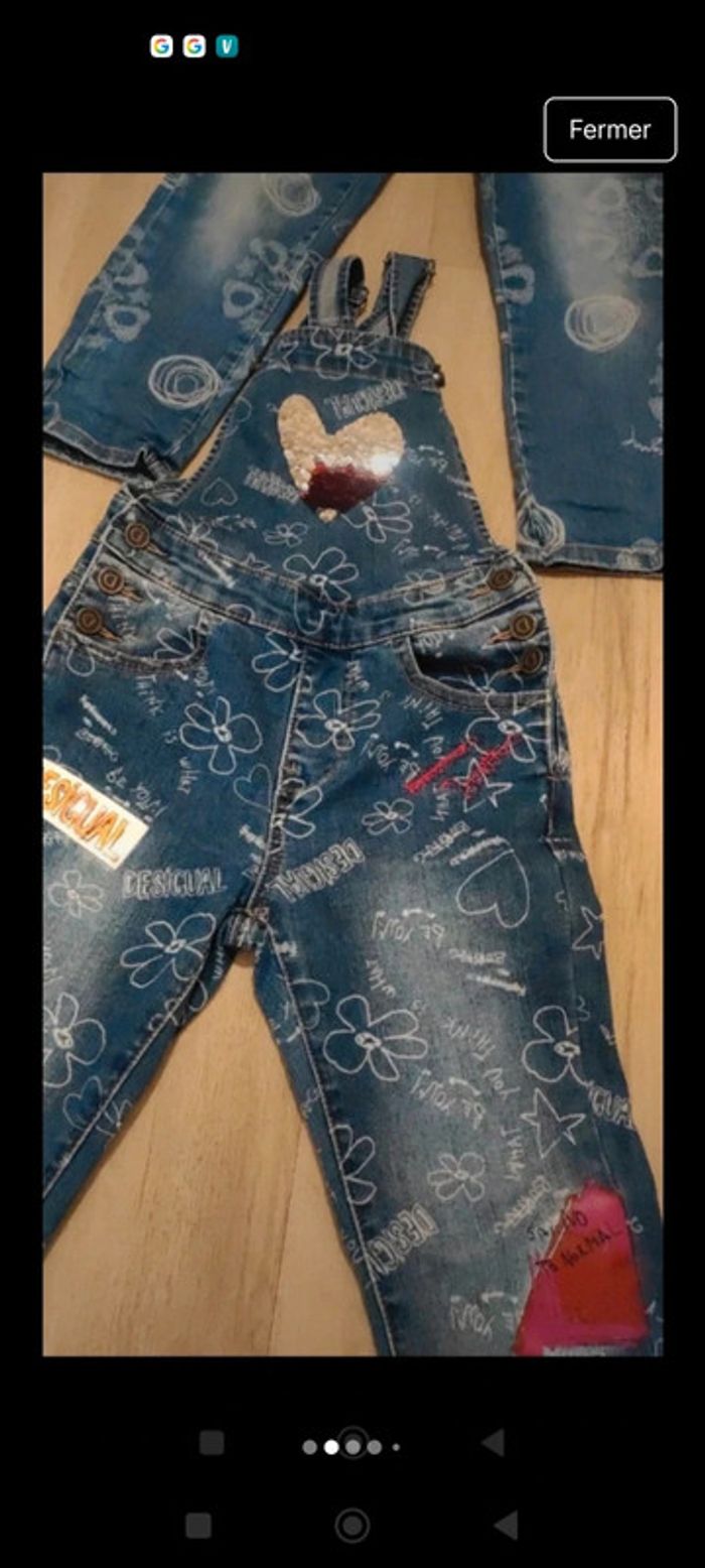 Lot de 2 salopettes Desigual 5-6 ans - photo numéro 2