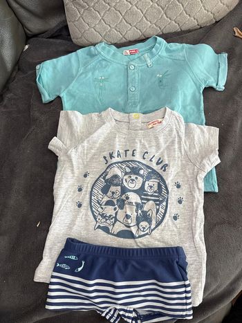 Lot 2 tee shirts + maillot de bain DPAM en 18 mois