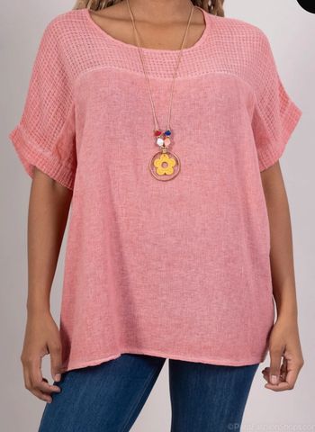 Top lin et coton mélangé