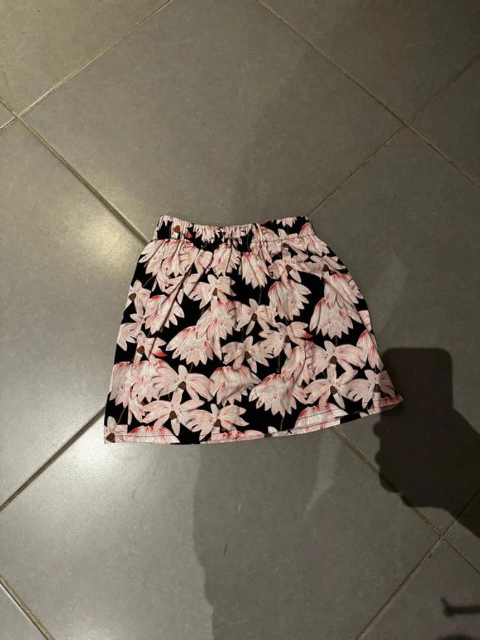 Jupe - Fait Maison - Fleurs - Noir, rose & blanc - 5 ans - photo numéro 2