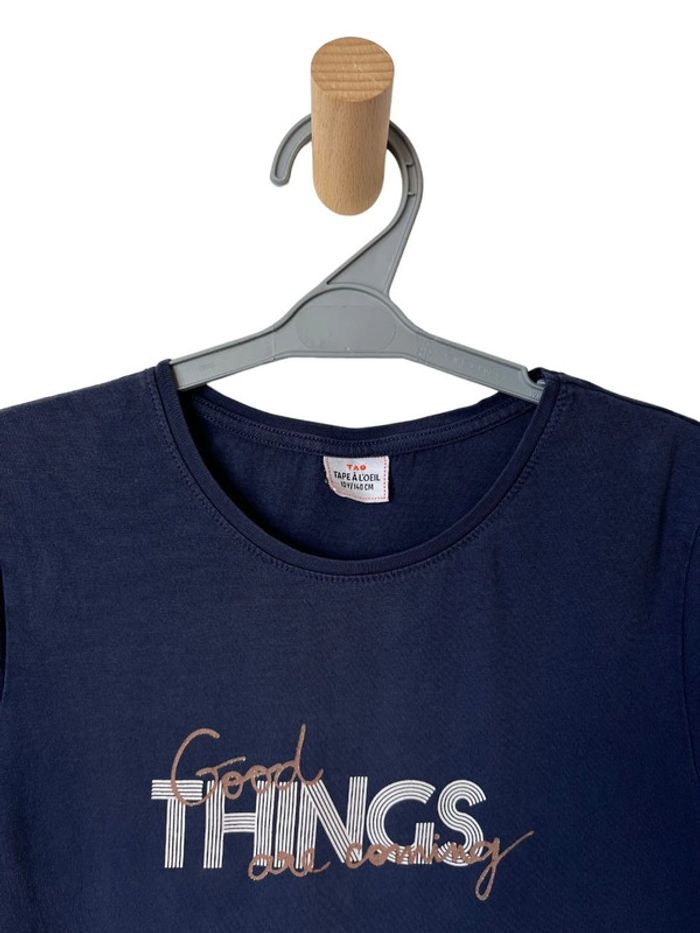 T-shirt bleu marine “Good things are coming” - 10 ans (140cm) - photo numéro 2