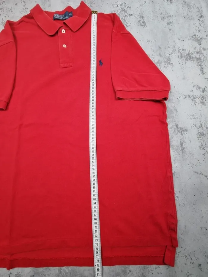 Polo Ralph Lauren rouge logo bleu – Taille XL Homme (mesures en photos) - photo numéro 10