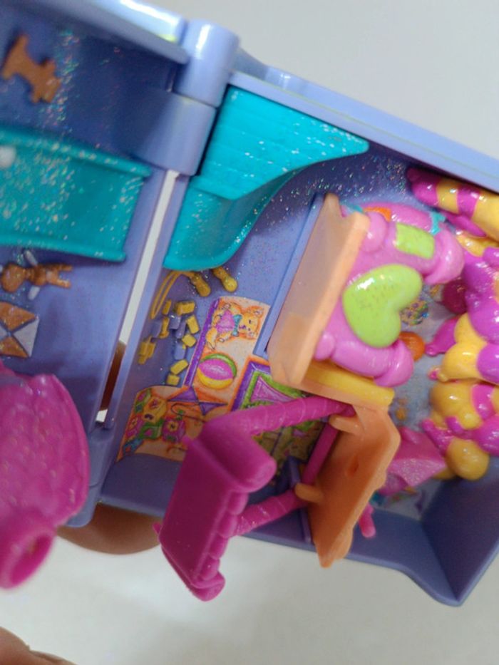 Polly pocket bluebird livre Book toy fun land pays jouet v 5 violet purple playhouse complet vintage - photo numéro 8