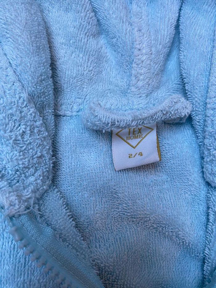 Peignoir garçon 2-4 ans avec capuche fermeture éclair - photo numéro 3