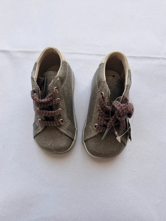 Chaussures garçon 19 Baby by Gémo Gris Beige Bordeaux - photo numéro 4