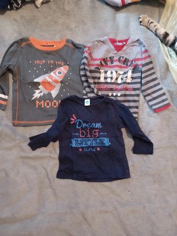 Lot 3 Tee-shirt manche longues 18 mois