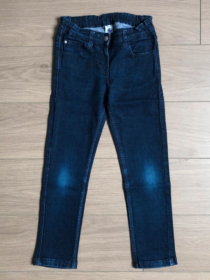 Pantalon en denim avec taille ajustable sérigraphié Petit bateau T-6 ans - photo numéro 3