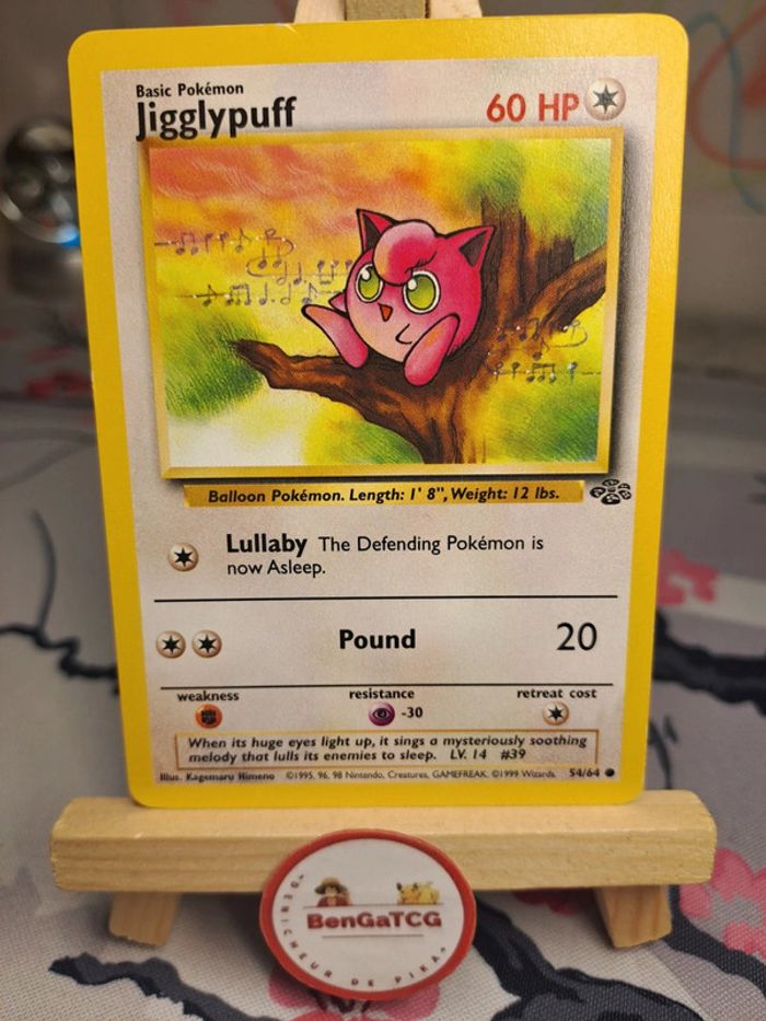 Pokemon card game Jigglypuff 54/64 base set jungle ed2 wizards 🇬🇧