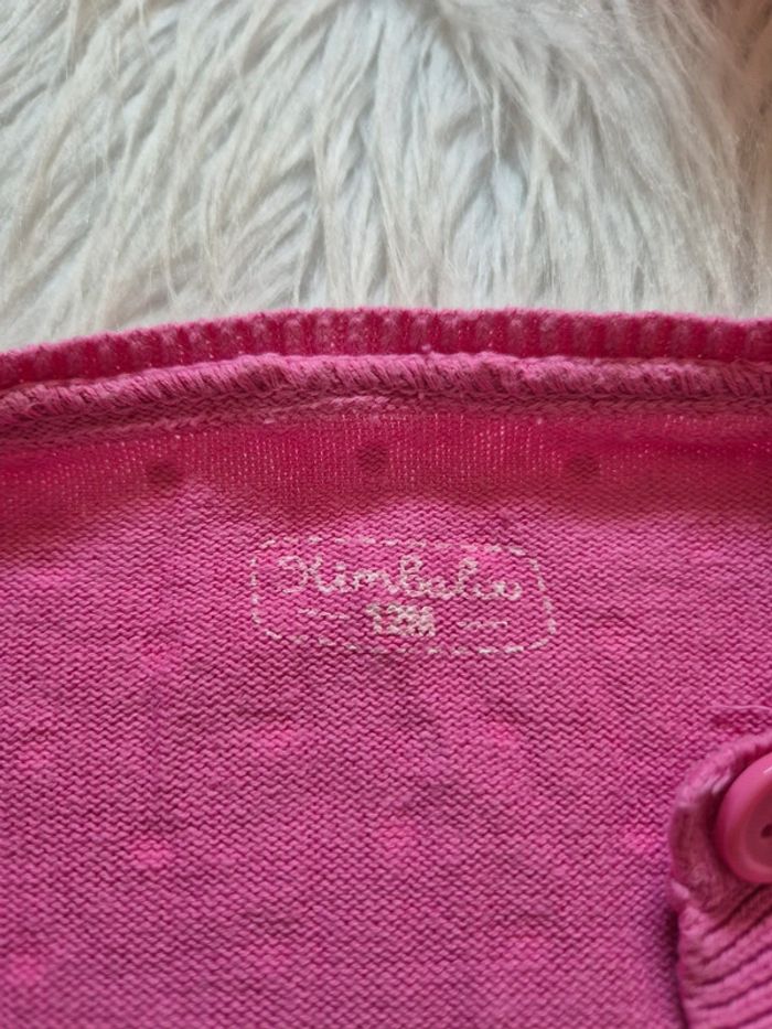 💗 Gilet rose à pois blancs – Kimbaloo – 12 mois - photo numéro 4
