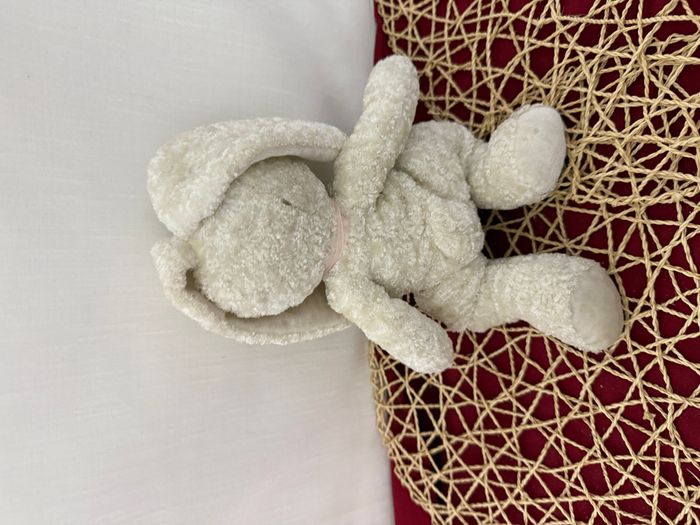 Peluche doudou lapin blanc brillant Jemini - photo numéro 2