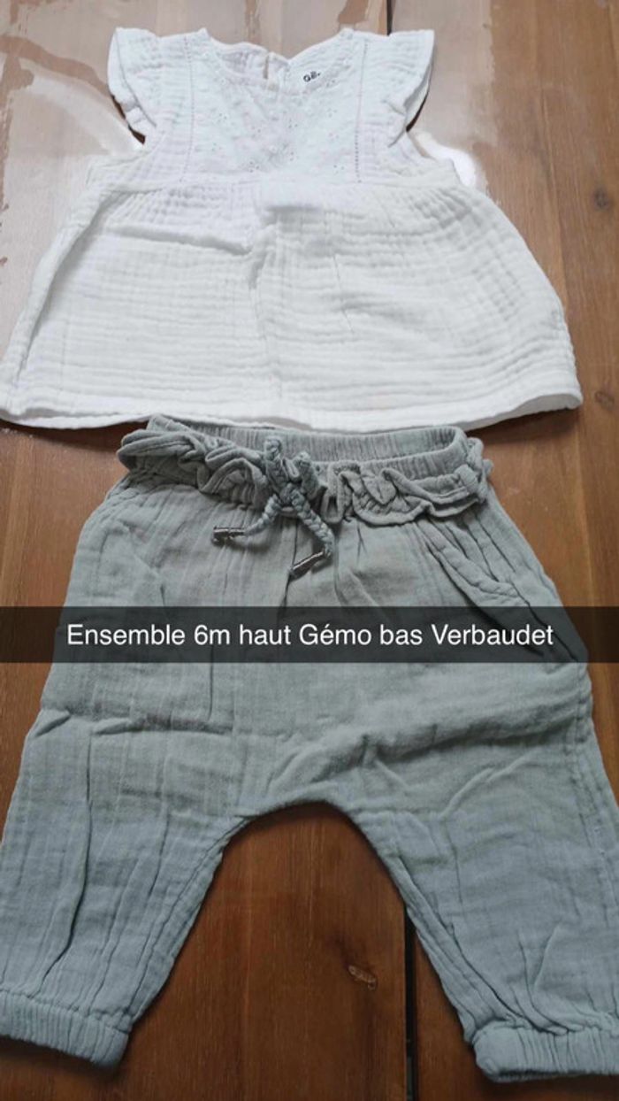 Ensemble 6m gaze de coton