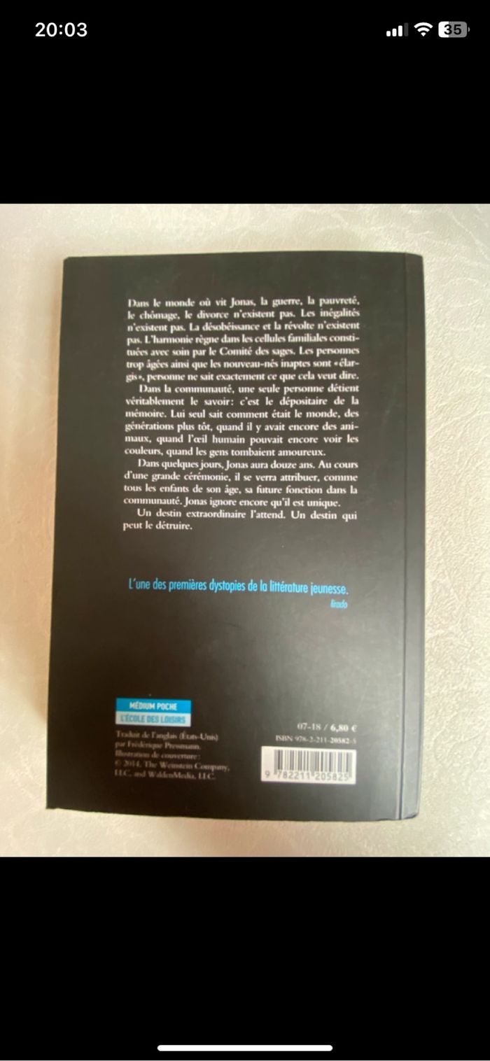 Livre le passeur de Lois Lowry - photo numéro 2