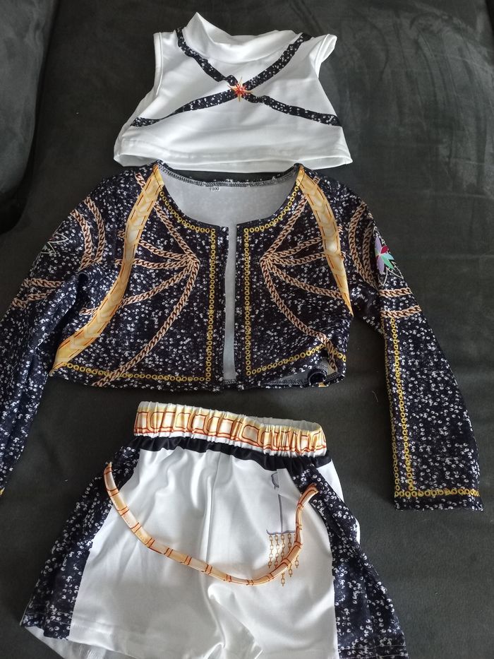 Ensemble veste short haut kpop k-pop demon hunters hunter 3/4 ans - photo numéro 3