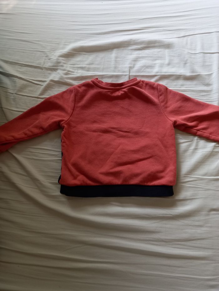 Joli sweat garçon 3 ans bleu et corail eco coonception - photo numéro 3