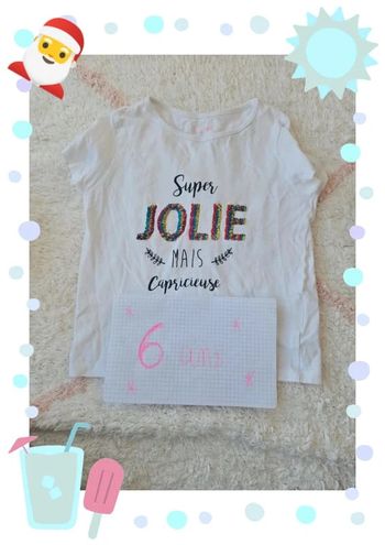 Tee shirt fille 6 ans blanc