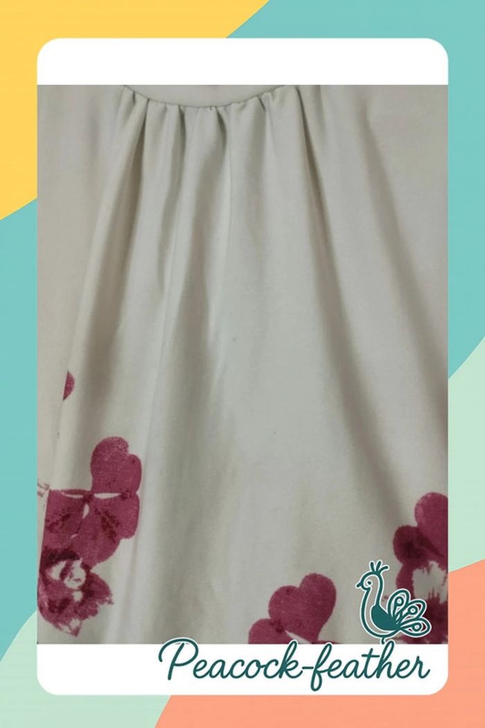 T-shirt blanc fleuri rose xxl /xxxl - photo numéro 4