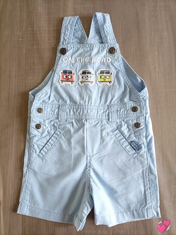 Salopette courte bleu clair DPAM 6 mois