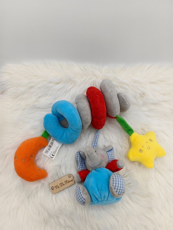 Spirale d'activités poussette /lit/cosy Éléphant Multicolore Bloomy