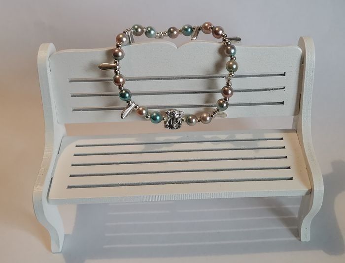 Bracelet fantaisie "Ganesh"
(sur élastique 1.0 donc élasticité modérée) - photo numéro 3