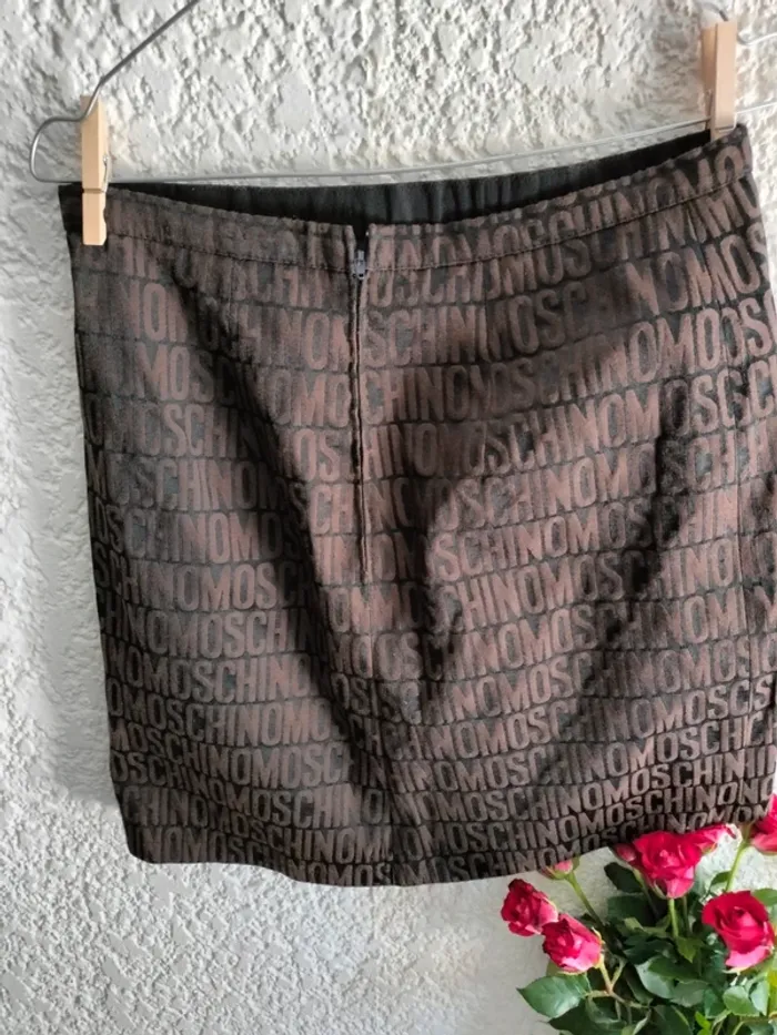 Jupe courte marron a motif t 38 - photo numéro 3