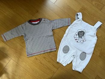 Ensemble salopette t-shirt 2-3 mois