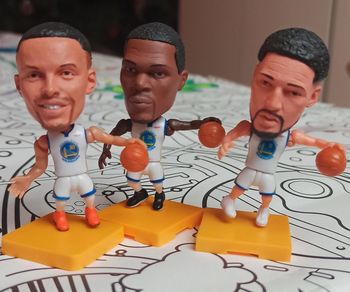 Lot de 3 petites figurines basket NBA Golden State warriors Curry Durant Thompson