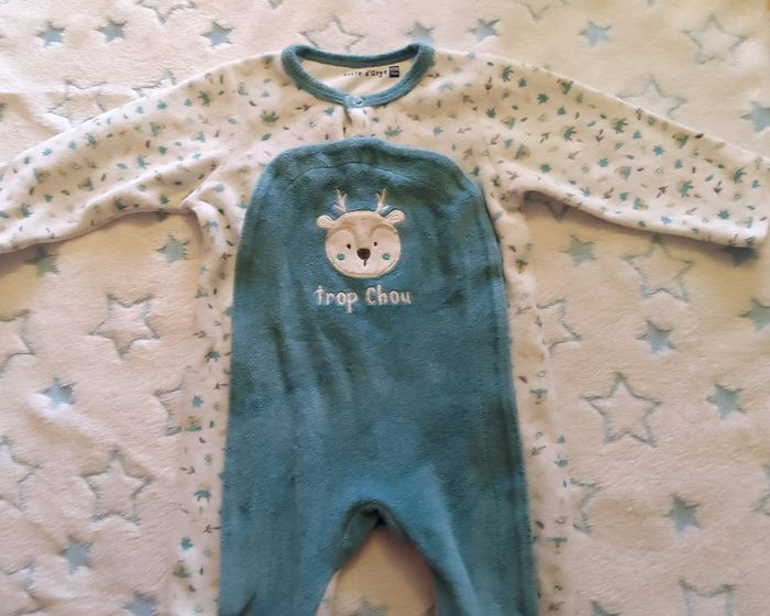 Pyjama Sucre d’Orge 12M / 74cm – Très bon état – Doux & chaud - photo numéro 2