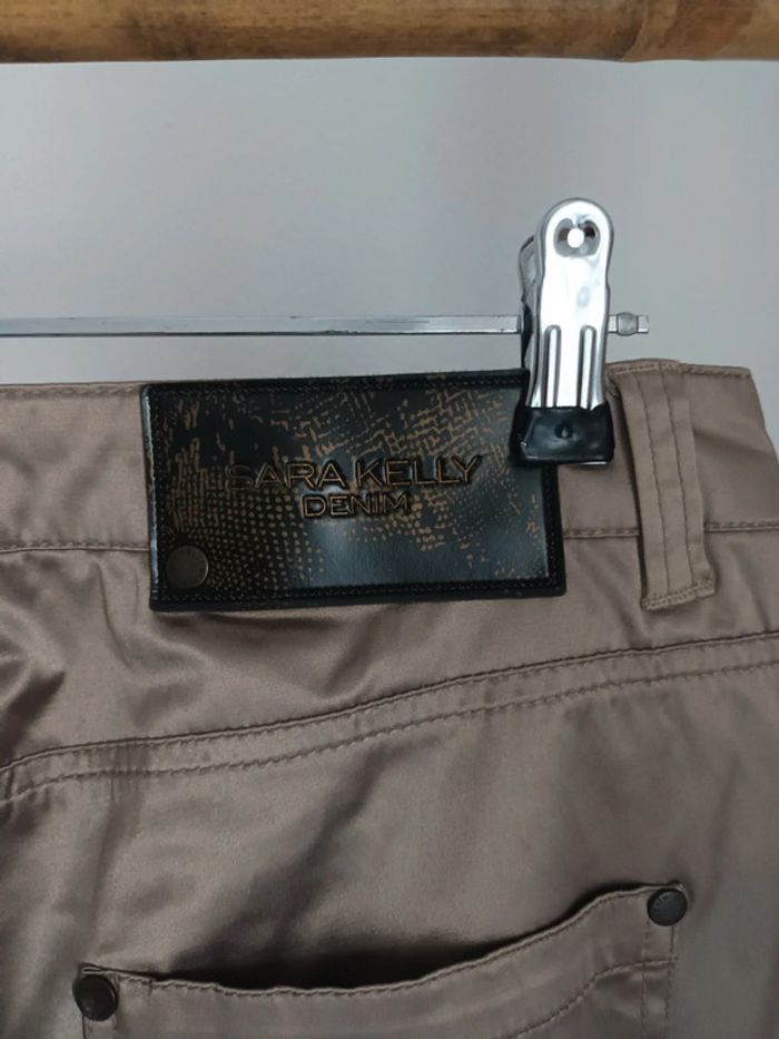 Pantalon brillant vert kaki Sara Kelly by Ellos taille 40 - photo numéro 5