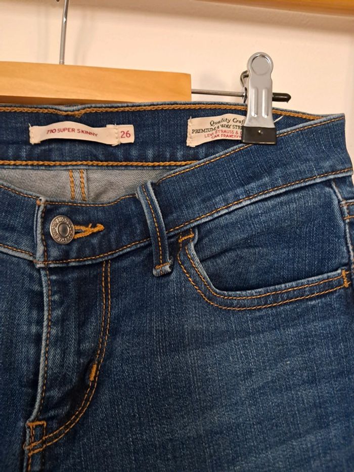 Jeans levi's 710 super skinny bleu brut w26 / S / 36 bon état - photo numéro 2