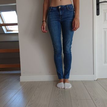 Jean bleu skinny taille basse 