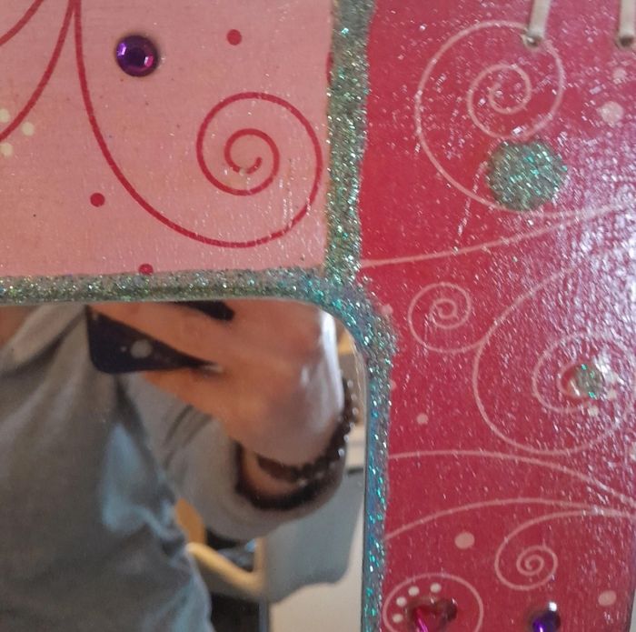 Miroir rose strass et paillettes girls princesse - photo numéro 4