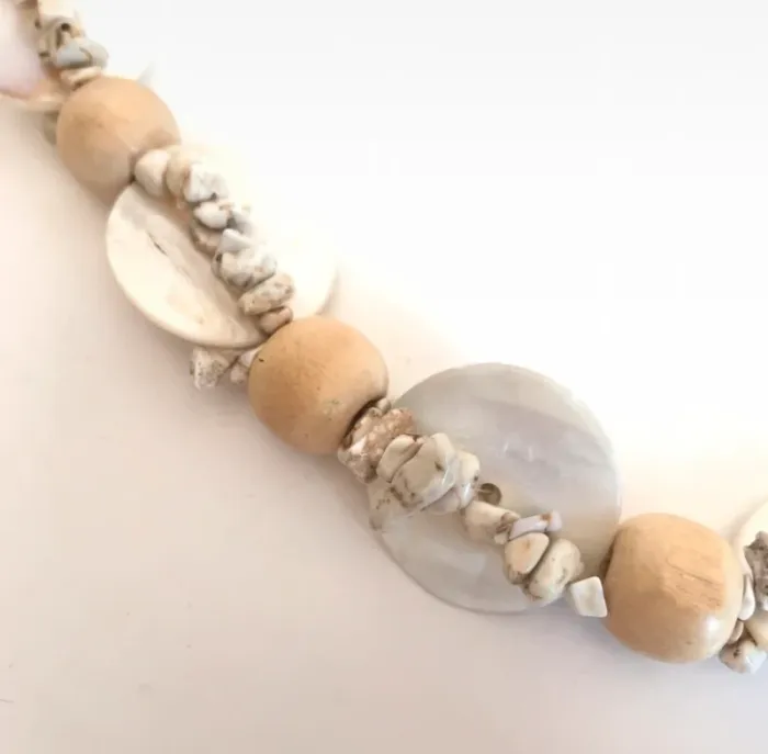 Collier nacre bois perles été plage - photo numéro 2