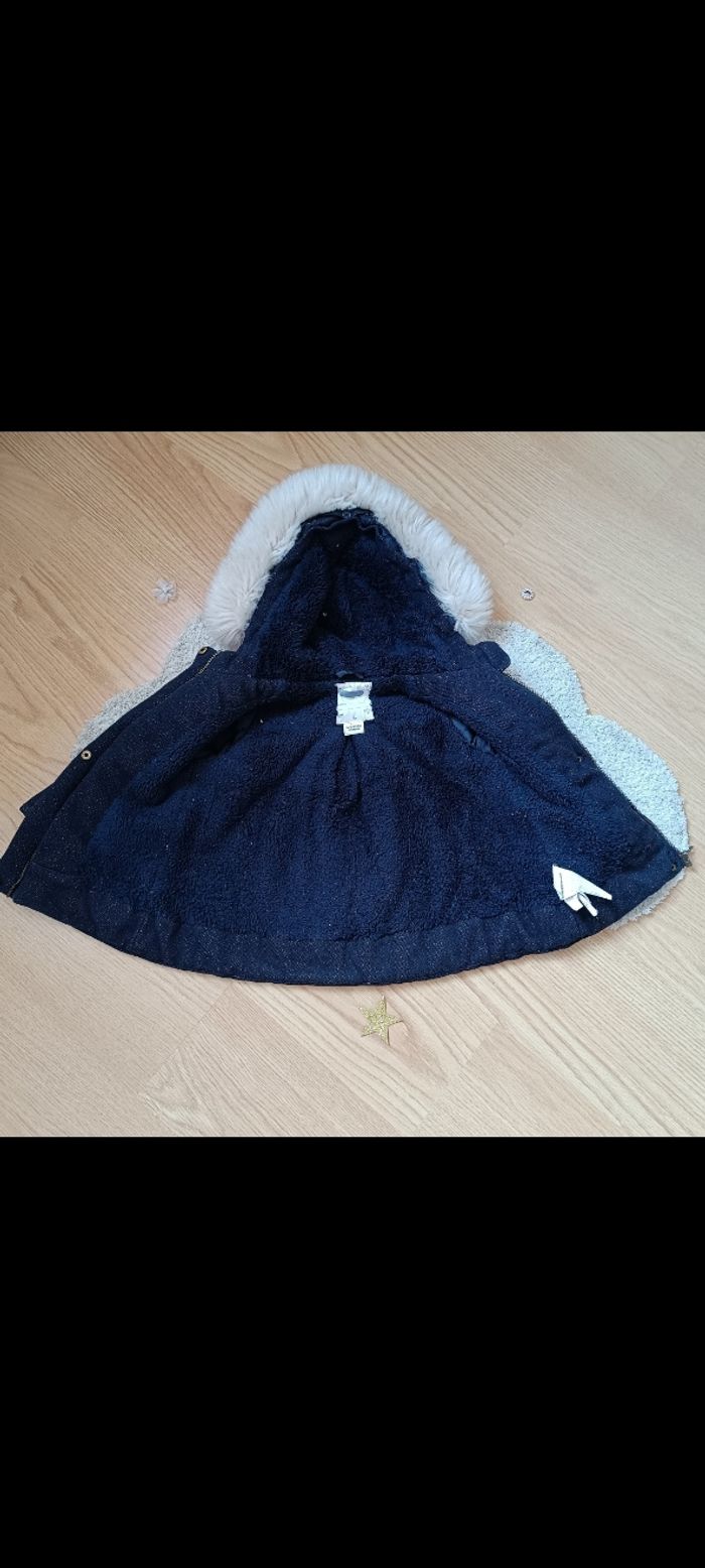 Manteau bleu marine avec paillettes TAO - photo numéro 3