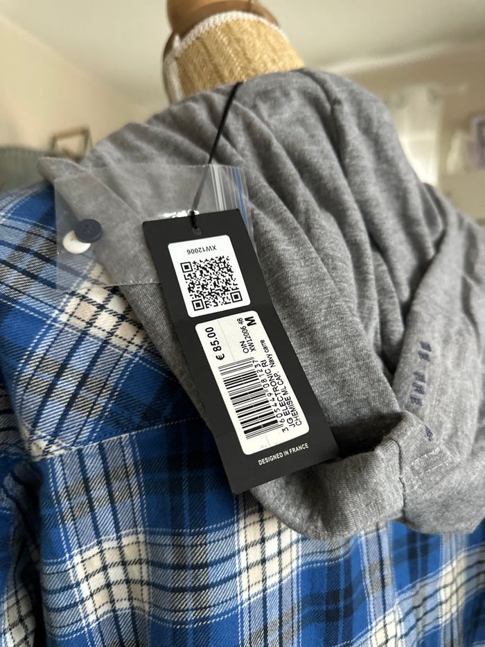 Veste chemise IKKS à carreaux avec capuche amovible – T.M – Neuve - photo numéro 6