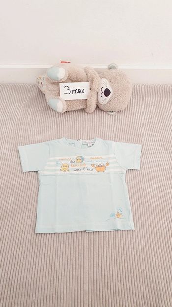 Tee shirt manches courtes océan bleu bébé garçon 3 mois